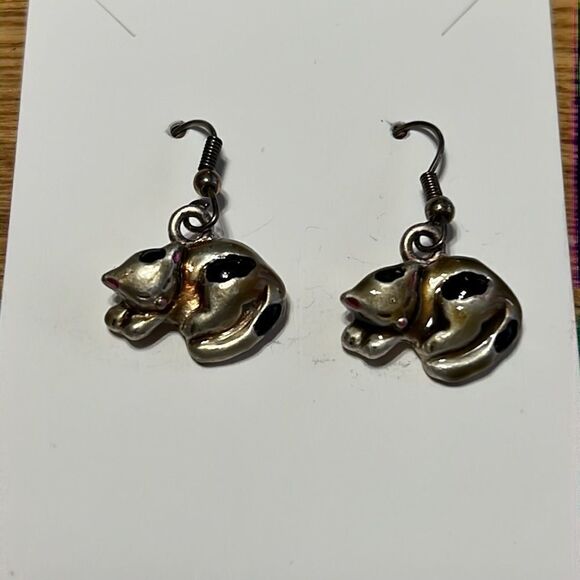 Adorable Silver-Tone Hanging Cats - Excellent Preowned Condition - Picture 1 of 9